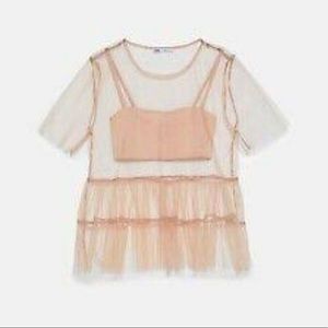 Zara mesh blouse